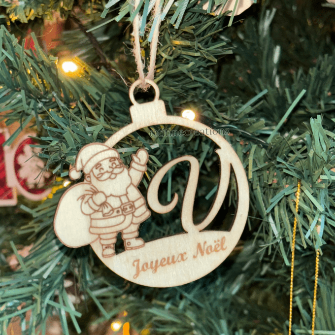 Boule de Noël initiales