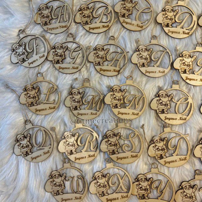 Boule de Noël initiales
